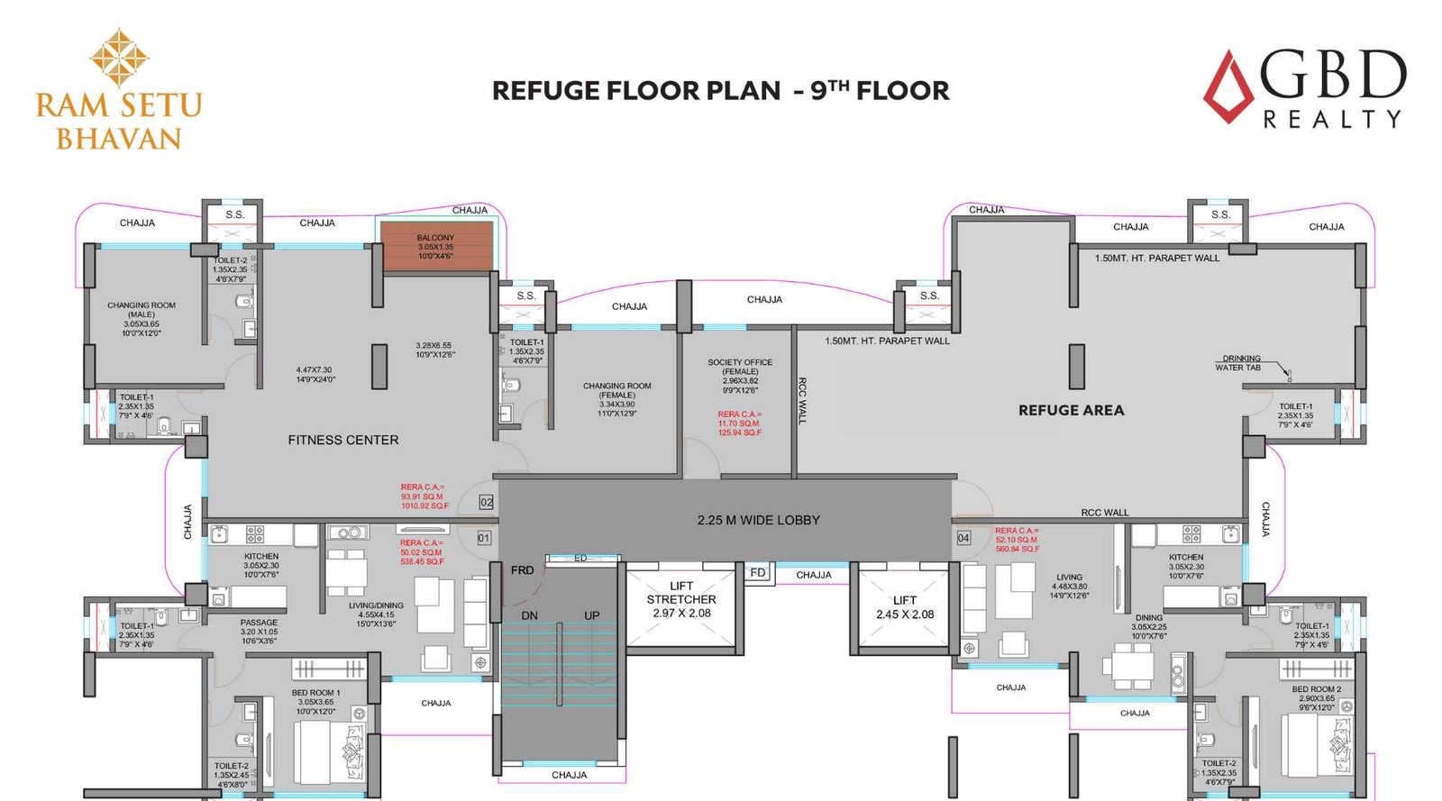 GBD-Ram-Setu-Bhavan-REFUGE FLOOR PLAN - 9TH FLOOR